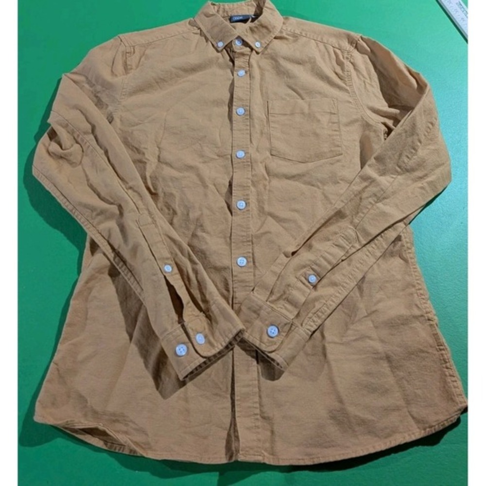 ASOS Men's Button Up Shirt Long Sleeve Trim Fit Small‎ Sunflower Yellow